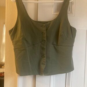 A New Day Olive Green Sleeveless Crop